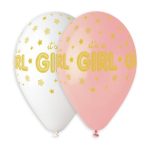 13 Μπαλόνι It's a girl χρυσά αστέρια 25 τεμ