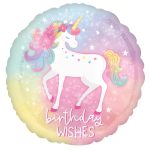 18 Μπαλόνι μαγεμένος Μονόκερος 'Birthday Wishes'