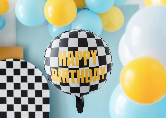 18'' Μπαλόνι καρό Happy Birthday