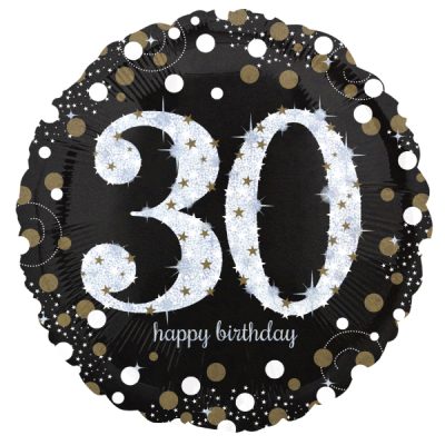 18 Μπαλόνι 30th Happy Birthday holographic