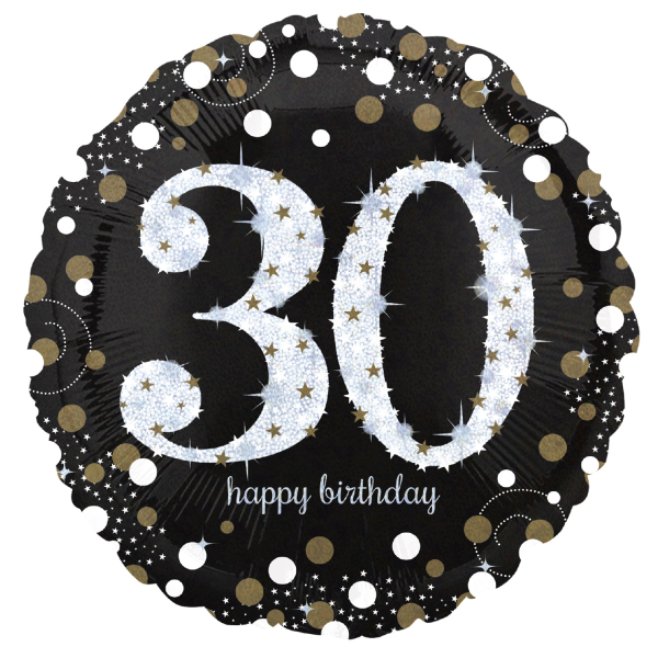 18 Μπαλόνι 30th Happy Birthday holographic