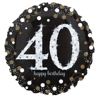 18 Μπαλόνι 40th Happy Birthday holographic
