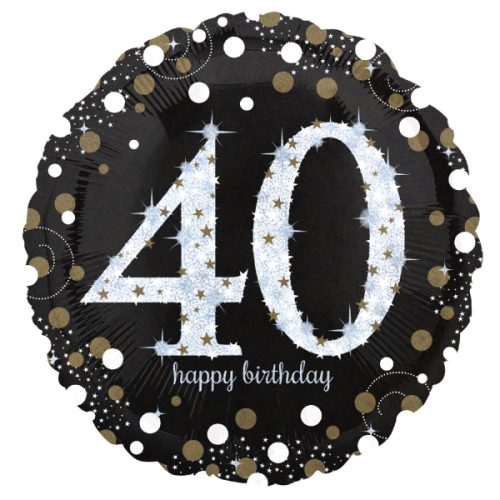 18 Μπαλόνι 40th Happy Birthday holographic