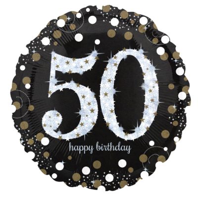 18 Μπαλόνι 50th Happy Birthday holographic