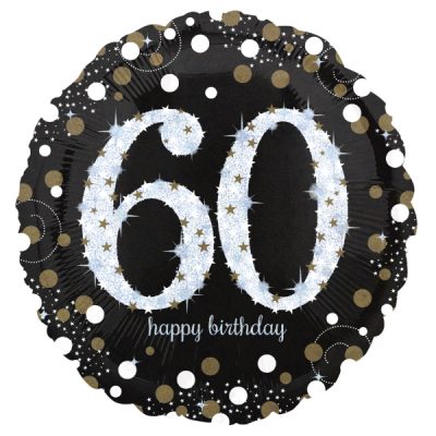 18 Μπαλόνι 60th Happy Birthday holographic