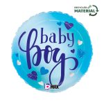 18 Μπαλόνι Baby Boy μπλε καρδιές
