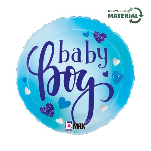 18 Μπαλόνι Baby Boy μπλε καρδιές