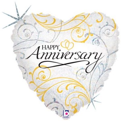 18 Μπαλόνι Επετείου Καρδιά Feligree Happy Anniversary
