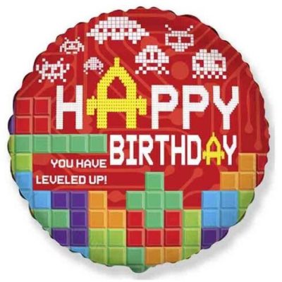 18 Μπαλόνι Happy Birthday Level Up
