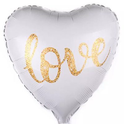 18 Μπαλόνι λευκή καρδιά Love