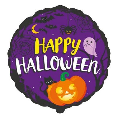 18 Μπαλόνι μoβ Happy Halloween