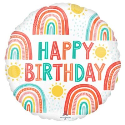 18 Μπαλόνι Retro Birthday Rainbow
