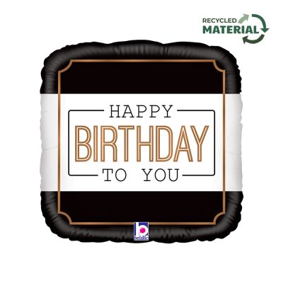 18 Μπαλόνι Τετράγωνο Classic Birthday