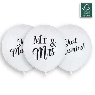 19 Μπαλόνια Just Married - Mr & Mrs