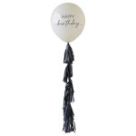 24 Μπαλόνι Γενεθλίων nude με μαύρες φούντες