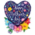 28 Μπαλόνι Καρδιά Mother's Day μπλε φλοράλ