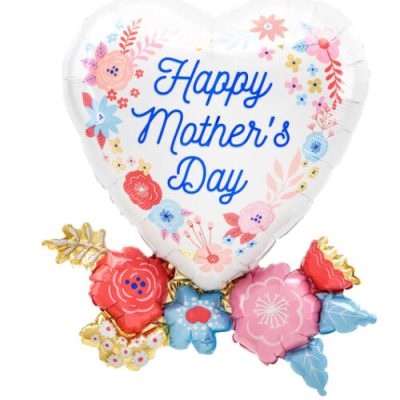 30 Μπαλόνι Καρδιά Happy Mothers Day Φλοράλ