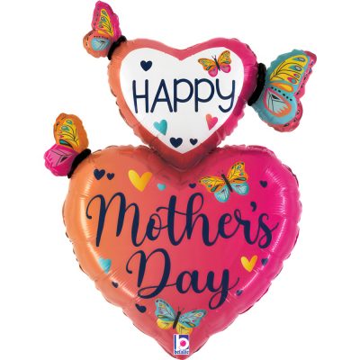 31 Μπαλόνι Καρδιές Mother's Day με Πεταλούδες