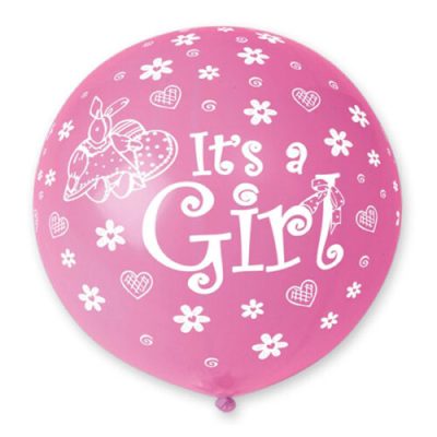 31 Ροζ Μπαλόνι It's a girl κουνελάκι