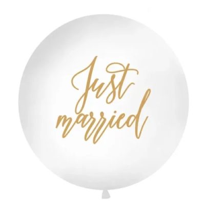 40 Τεράστιο Μπαλόνι Just Married λευκό