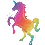 46 Μπαλόνι Μονόκερος Rainbow με γκλίτερ