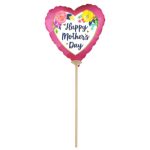 5 Mini Shape Μπαλόνι “Happy Mothers Day” ροζ σατέν