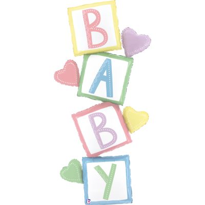 63'' Τεράστιο Μπαλόνι Γέννησης Baby Blocks