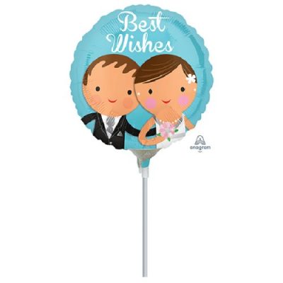 9 Mini Shape μπαλόνι Παντρεμένο ζευγάρι 'Best Wishes'