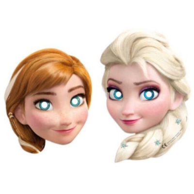 Χάρτινες Μάσκες Frozen - Έλσα και Άννα 6 τεμ