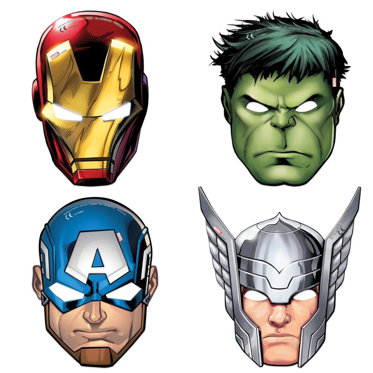 Χάρτινες Μάσκες Avengers 6 τεμ Χάρτινες Μάσκες Avengers 6 τεμ