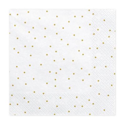 Χαρτοπετσέτες άσπρες πουά 20 τεμ