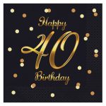 Χαρτοπετσέτες πάρτυ 40th Birthday 20 τεμ