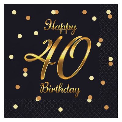 Χαρτοπετσέτες πάρτυ 40th Birthday 20 τεμ
