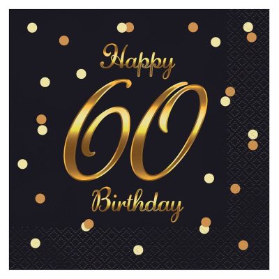 Χαρτοπετσέτες πάρτυ 60th Birthday 20 τεμ