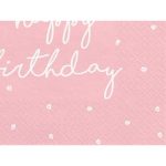 Χαρτοπετσέτες ροζ Happy Birthday 20 τεμ