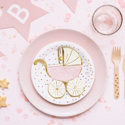 Χαρτοπετσέτες ροζ Καροτσάκι μωρού 20 τεμ