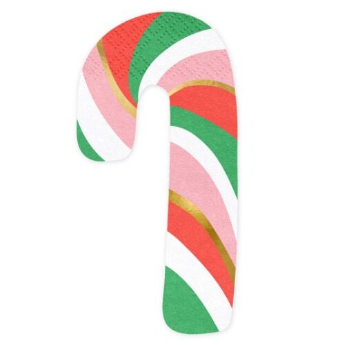 Χαρτοπετσέτες σχηματικές Candy Cane 20 τεμ