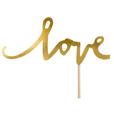 Χρυσά Cupcake toppers Love-Sweet-Yum 6 τεμ