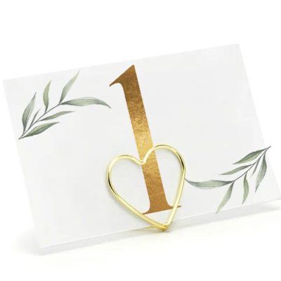 Χρυσή μεταλλική βάση Καρδιά για καρτελάκια 10 τεμ