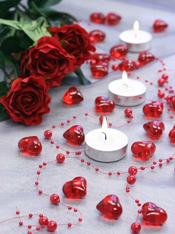 Crystal κόκκινες διακοσμητικές καρδιές 21mm 30 τεμ