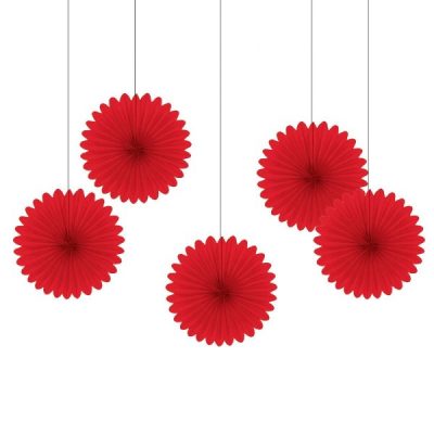 Διακοσμητικές Βεντάλιες Κόκκινες 5 τεμ