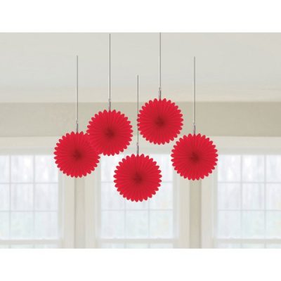 Διακοσμητικές Βεντάλιες Κόκκινες 5 τεμ