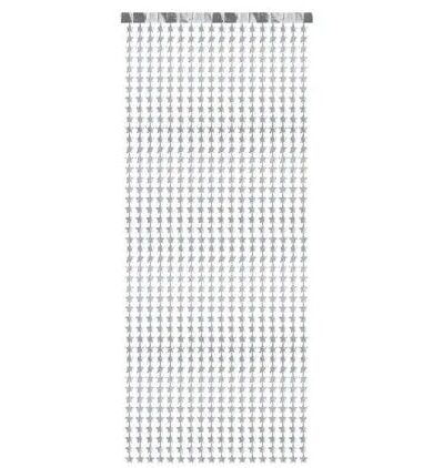 Διακοσμητική Κουρτίνα με ασημί Αστέρια 245x100cm