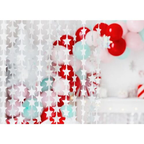 Διακοσμητική Κουρτίνα με ασημί Αστέρια 245x100cm