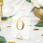 Διάφανη Αρίθμηση Τραπεζιών με χρυσή εκτύπωση 20 τεμ