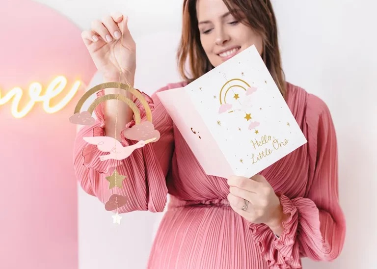 Ευχετήρια Κάρτα με κρεμαστό διακοσμητικό Πελαργός