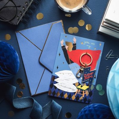 Ευχετήρια Κάρτα με μπρελόκ Super Hero