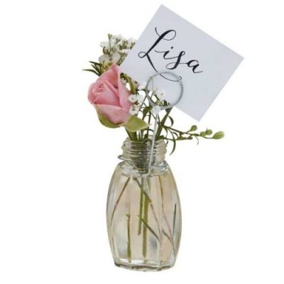 Γυάλινο βάζο με καρτελάκια για αρίθμηση Τραπεζιών 4 τεμ