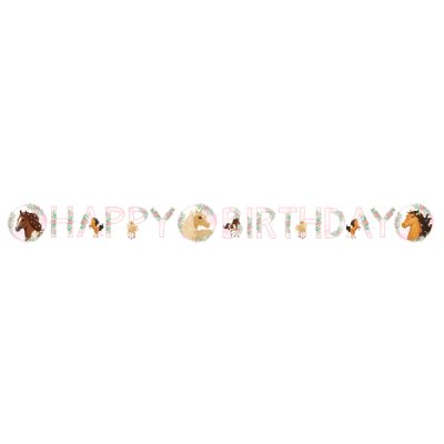 Γιρλάντα Happy Birthday Άλογο Φλοράλ