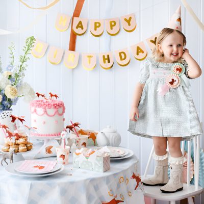 Γιρλάντα Happy Birthday Άλογο Vintage 150cm